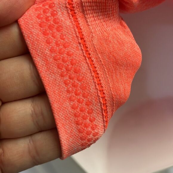 Athleta Heather Bright Orange Razorback Tank Top Vertical Rouging Stripes-Med - Picture 10 of 12